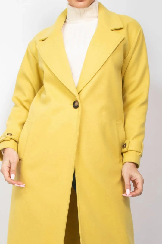 Collar pocketed coat - ShopEasier