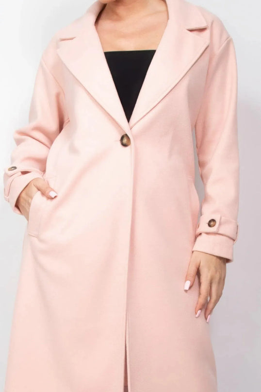 Collar pocketed coat - ShopEasier