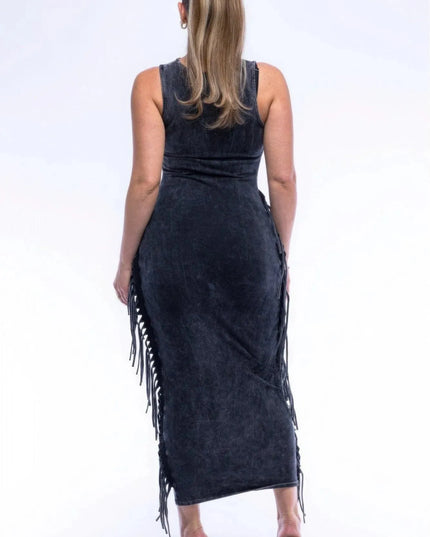 Fringe Cut Out Maxi Dress - ShopEasier