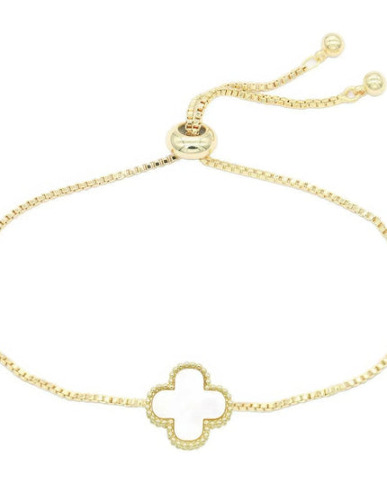 Metal Clover Charm Adjustable Bracelet - ShopEasier