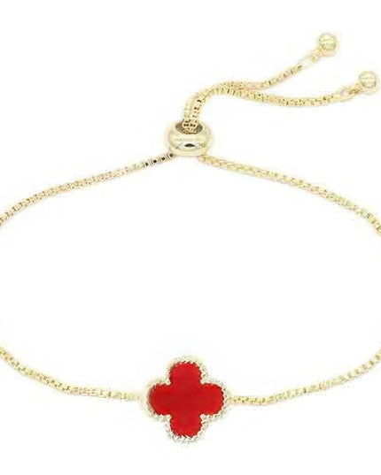 Metal Clover Charm Adjustable Bracelet - ShopEasier