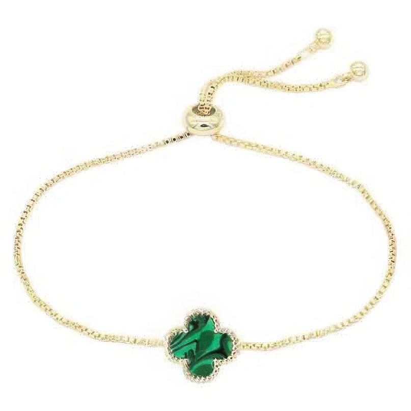 Metal Clover Charm Adjustable Bracelet - ShopEasier