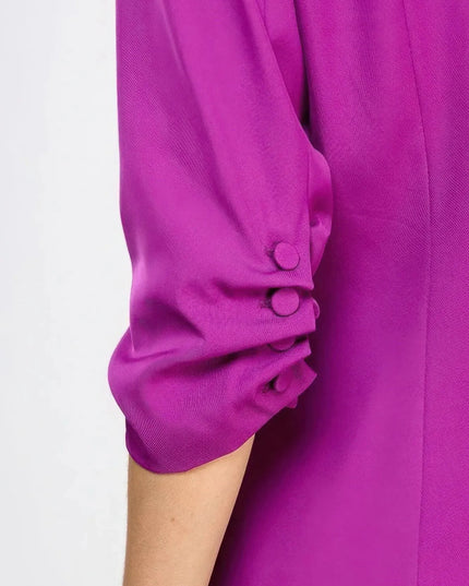 Buttoned Detail 3/4 Sleeve Blazer - ShopEasier