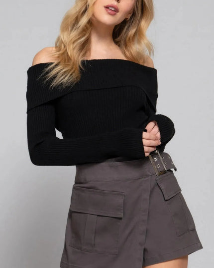 Waist Belted Cargo Skort - ShopEasier