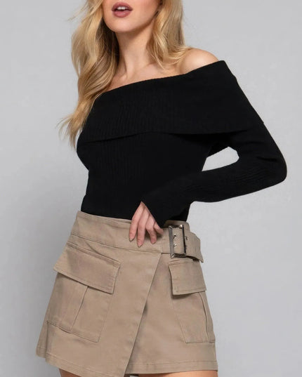 Waist Belted Cargo Skort - ShopEasier