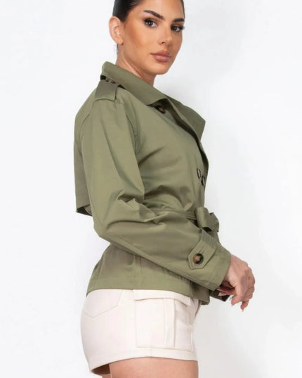 Double-breasted Waist-tie Trench Coat - ShopEasier