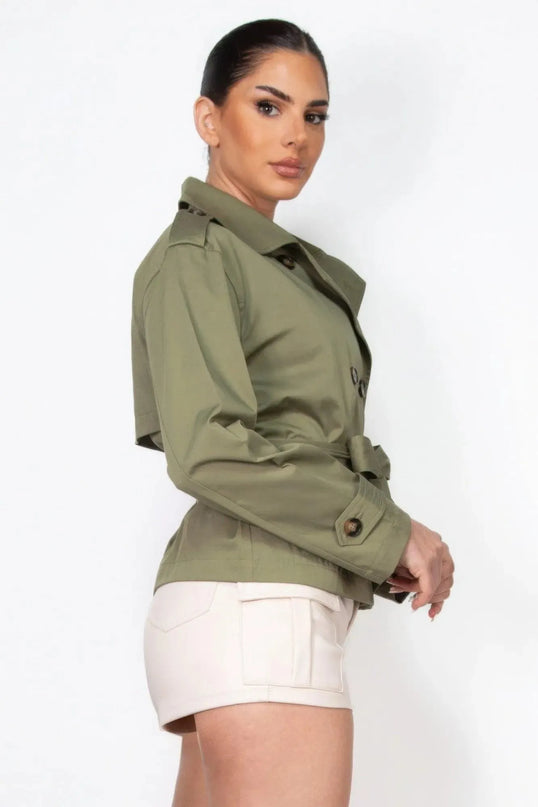 Double-breasted Waist-tie Trench Coat - ShopEasier