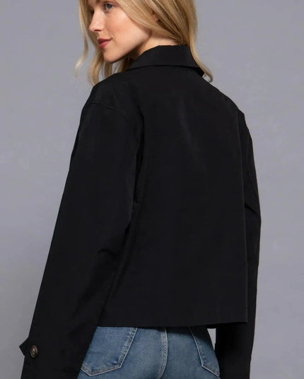 Double Breasted Short Trench Jacket - ShopEasier