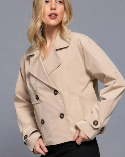 Double Breasted Short Trench Jacket