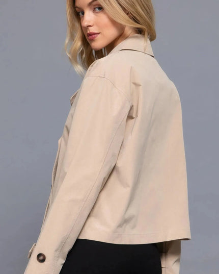 Double Breasted Short Trench Jacket