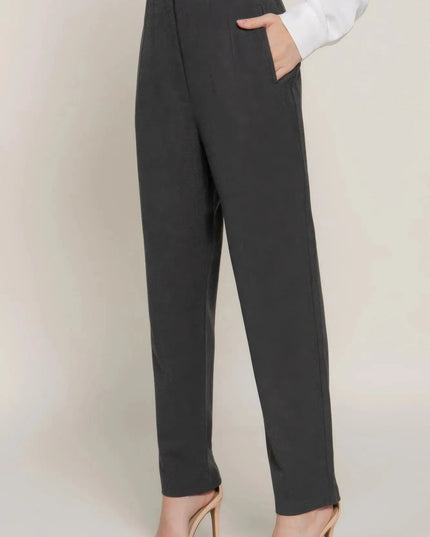 High Waist Pintuck Detail Long Pants - ShopEasier