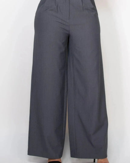 Pleated Double Waistband Pants - ShopEasier