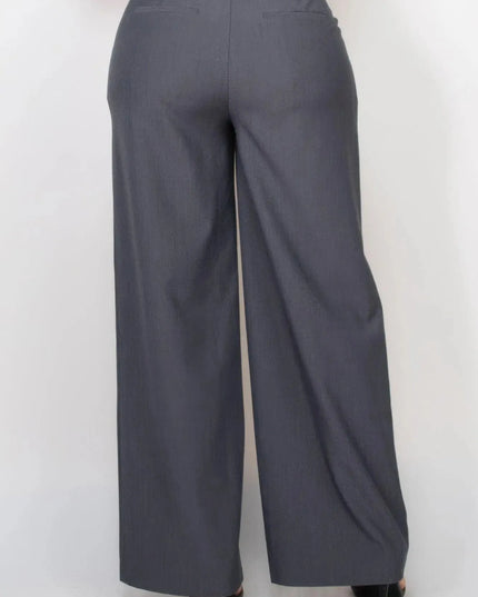 Pleated Double Waistband Pants - ShopEasier