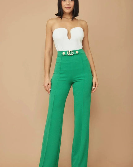 Cg Buckle And Button Detail Pants - ShopEasier