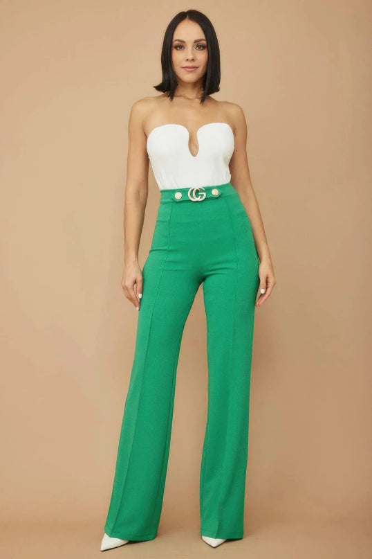 Cg Buckle And Button Detail Pants - ShopEasier