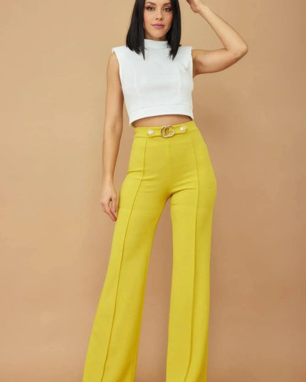 Cg Buckle And Button Detail Pants - ShopEasier