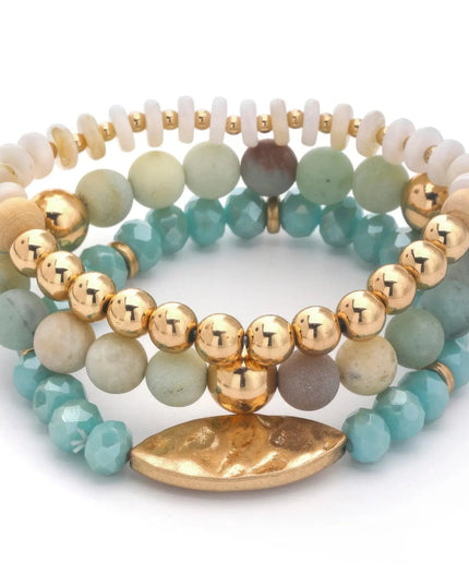 Multi Mix Bead Stretch Bracelet Set - ShopEasier