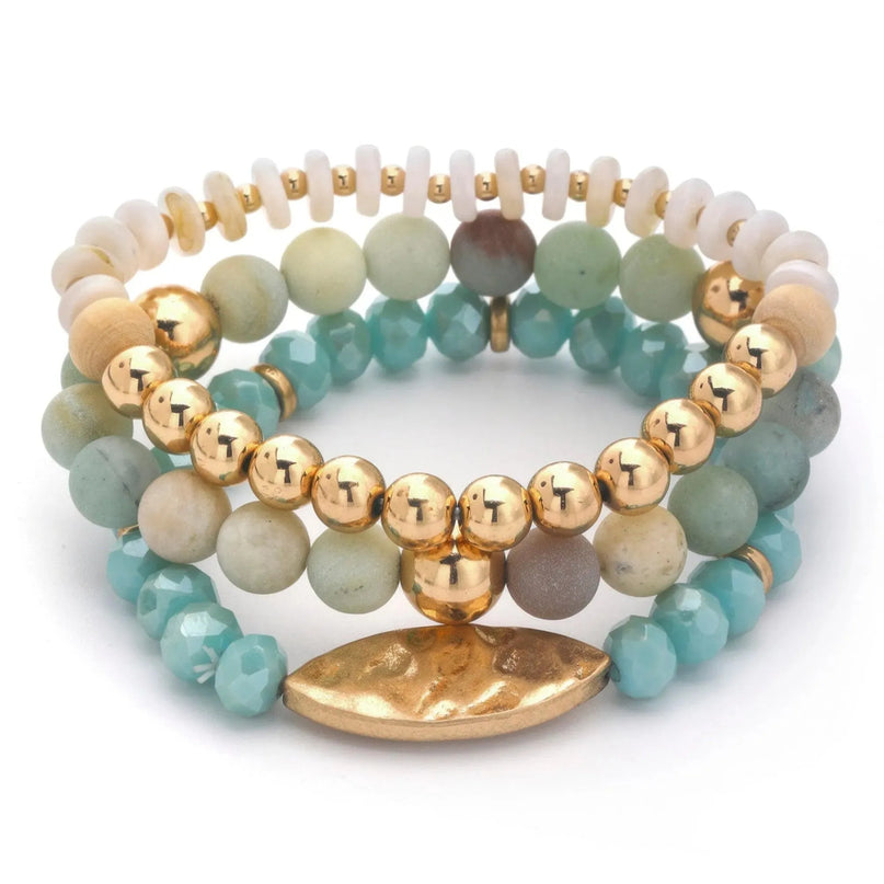 Multi Mix Bead Stretch Bracelet Set - ShopEasier