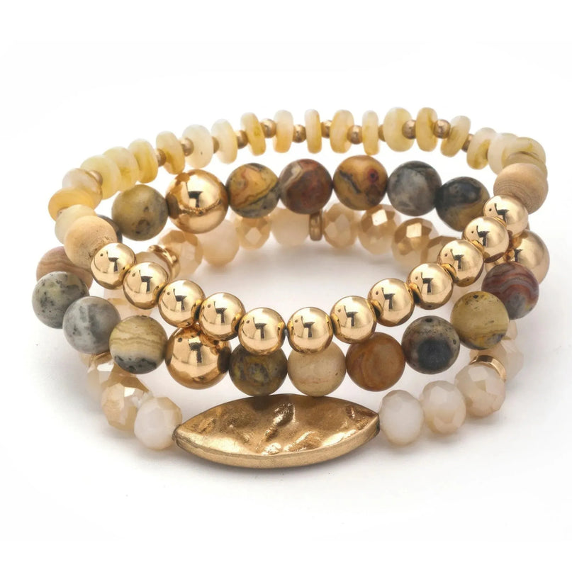 Multi Mix Bead Stretch Bracelet Set - ShopEasier