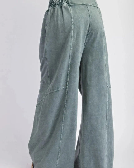 Mineral washed terry knit pants - ShopEasier