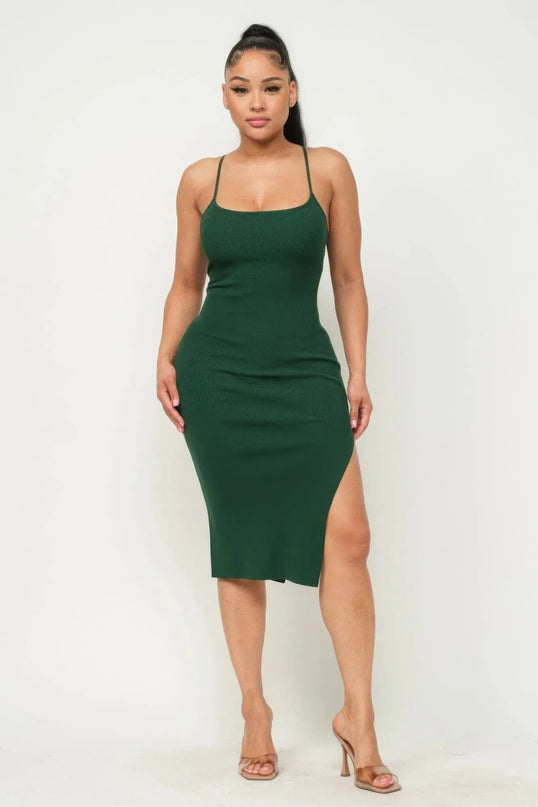 Side Slit Cami Dress - ShopEasier