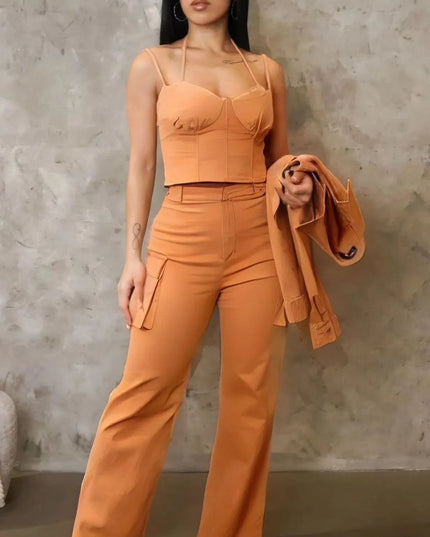 Crop Jacket 3pcs Set - ShopEasier