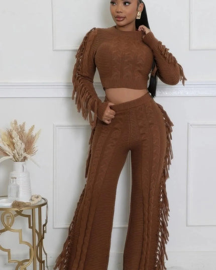 Knitted Stretch Pant Set