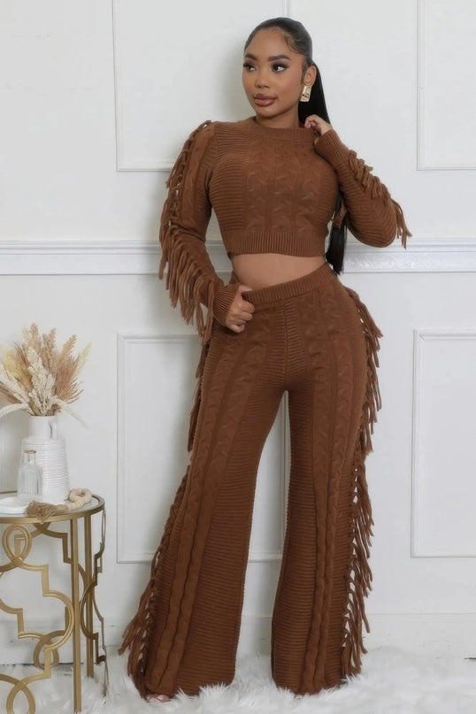 Conjunto de pantalón de punto elástico