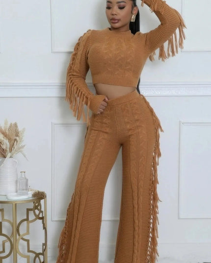 Knitted Stretch Pant Set