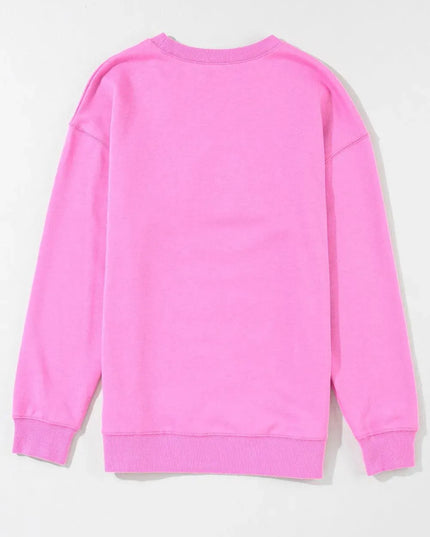 Casual Opaque Round Neck Sweatshirt with Dropped Shoulders