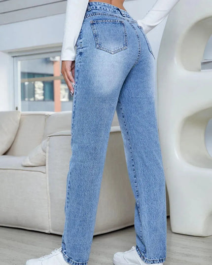 Straight Jeans with Pockets - ShopEasier