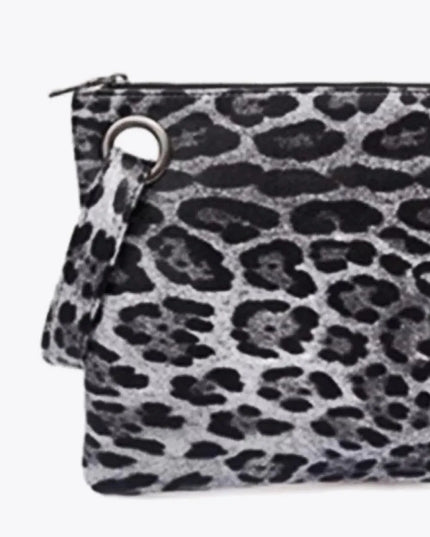 Cartera de piel sintética con diseño de leopardo