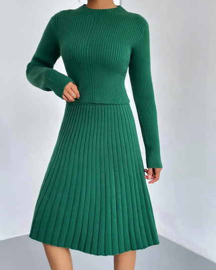 Rib-Knit Sweater and Skirt Set - ShopEasier