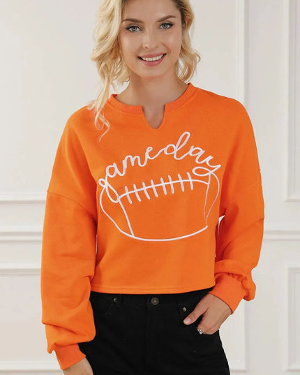 Touchdown Ready Football Graphic Notched Sweatshirt