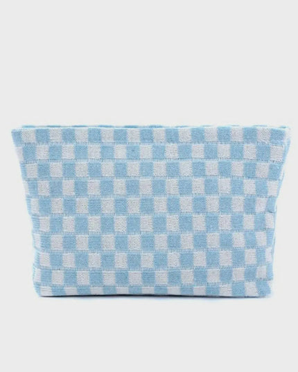 Zenana Checkered Makeup Clutch Bag