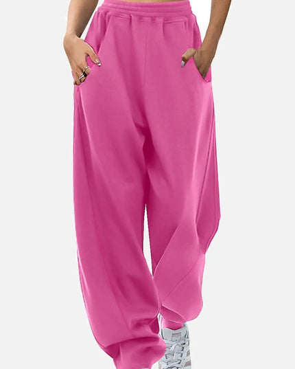 Comfy Pocketed Elastic Waist Lounge Pants