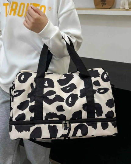 Bolsa de viaje de tela Oxford con estampado de leopardo