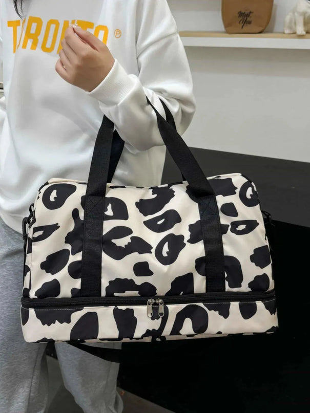 Bolsa de viaje de tela Oxford con estampado de leopardo