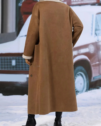 Oversized Sherpa Longline Coat with Drop Shoulders