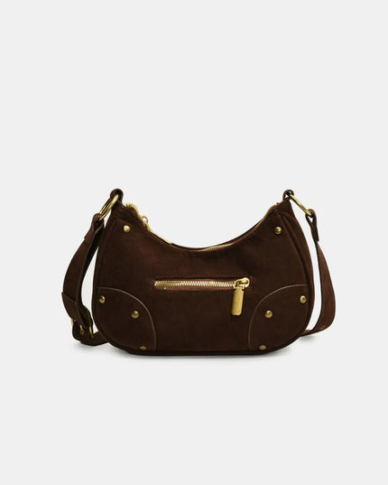 Suede Adjustable Strap Shoulder Bag