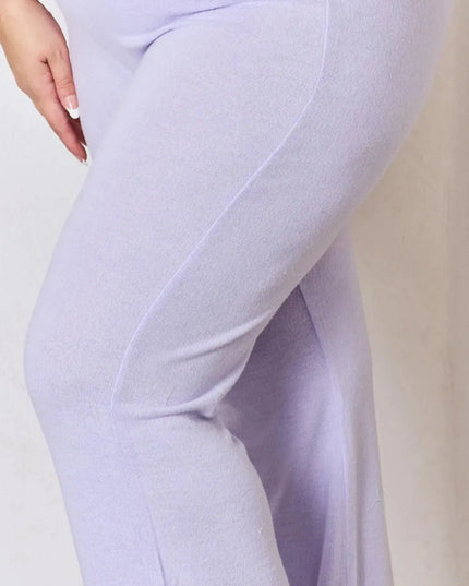 Ultra Soft High Waist Flare Knit Pants for Effortless Style