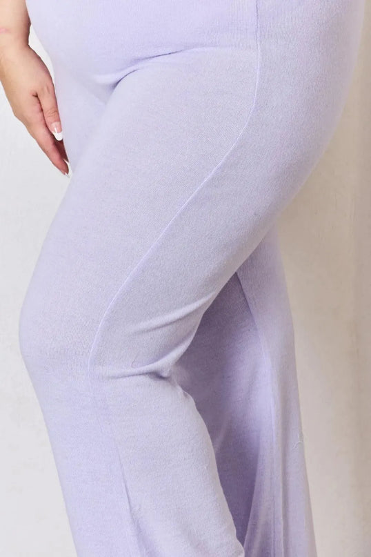 Ultra Soft High Waist Flare Knit Pants for Effortless Style