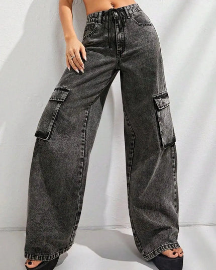 Wide Leg Jeans with Pockets - ShopEasier