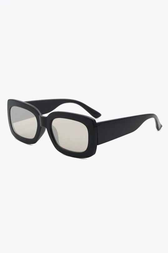 Gafas de sol rectangulares de policarbonato con protección UV400 y estuche