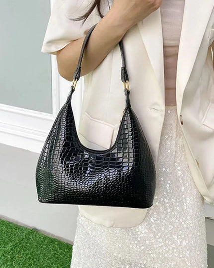 PU Leather Stone Texture Shoulder Bag