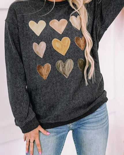 Heart Graphic Dropped Shoulder Sweatshirt