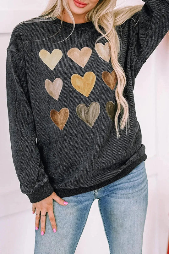 Heart Graphic Dropped Shoulder Sweatshirt