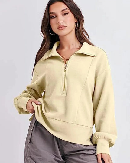 Collared Half Zip Sweatshirt for Comfort and Style