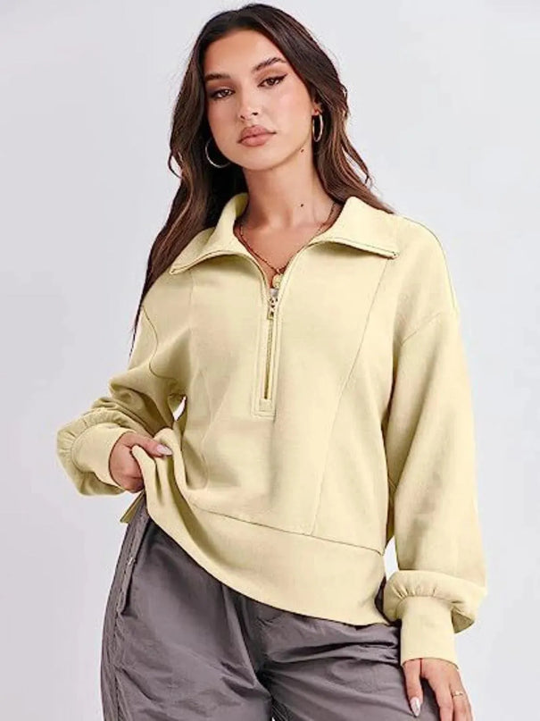 Collared Half Zip Sweatshirt for Comfort and Style