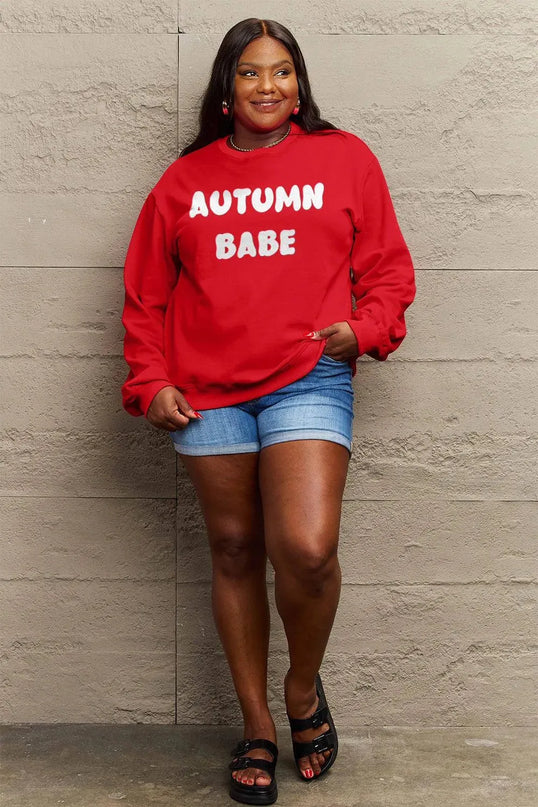 Simply Love Full Size AUTUMN BABE Graphic Sweatshirt - ShopEasier